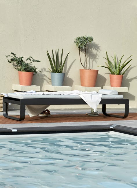 Leroymerlin Vaso per piante e fiori AMSTERDAM ECOPOT'S in resina grigio H 26.5 cm Ø 30 cm Italy