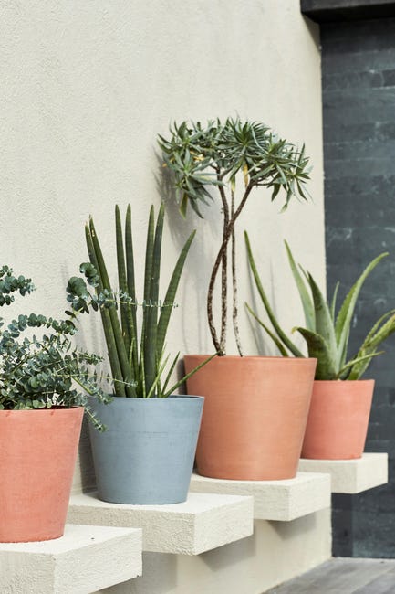 Leroymerlin Vaso per piante e fiori AMSTERDAM ECOPOT'S in resina grigio H 26.5 cm Ø 30 cm Italy