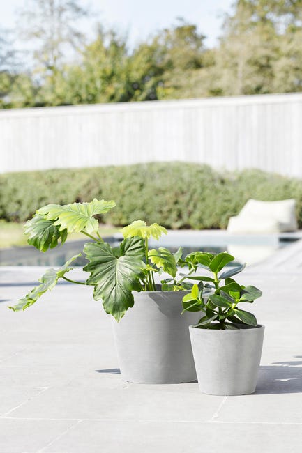 Leroymerlin Vaso per piante e fiori AMSTERDAM ECOPOT'S in resina grigio chiaro H 26.5 cm Ø 30 cm Italia