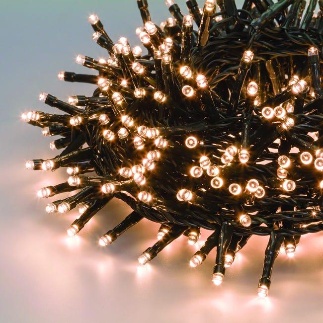 Leroymerlin Catena luminosa 1000 lampadine LED bianco caldo Led Mini cluster 20.5 m In Linea