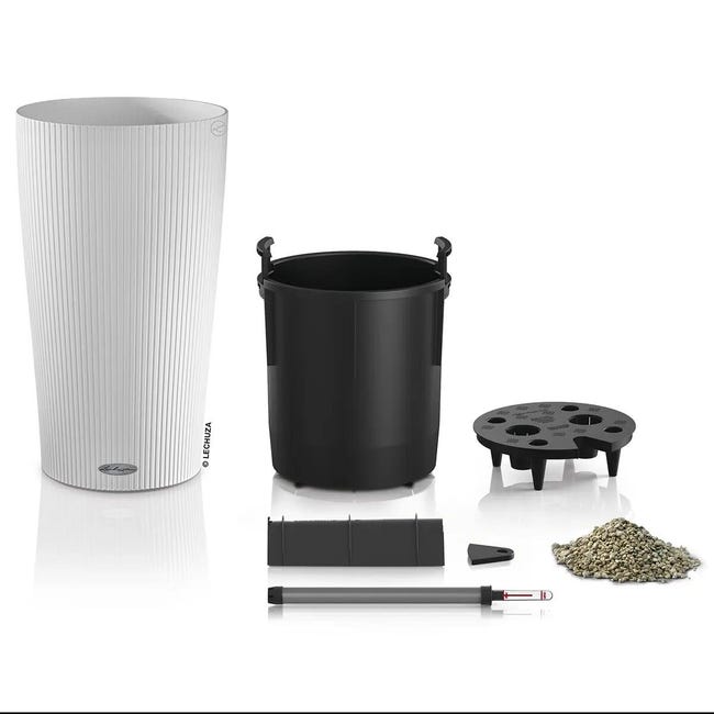 Leroymerlin Vaso per piante e fiori Cilindro Color 32 - Bianco LECHUZA in polipropilene bianco H 56 cm Ø 32 cm Promozione