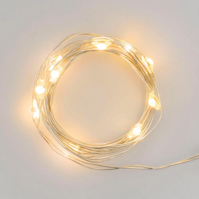 Leroymerlin Catena luminosa 10 lampadine LED bianco caldo 1 m Soddisfazione Garantita
