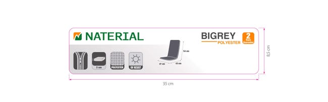 Leroymerlin Cuscino per sedia a sdraio in poliestere BIGREY verde 97 x 47 x Sp 3 cm Sottocosto