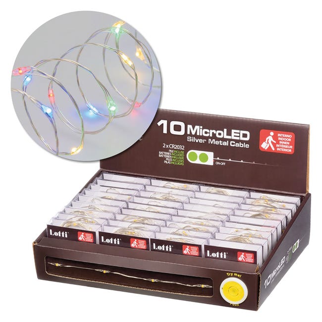 Leroymerlin Catena luminosa 10 lampadine LED multicolore Micro 1 m Convenienza