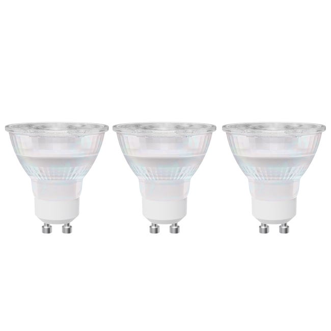 Leroymerlin Set da 3 lampadine LED GU10 faretto trasparente luce naturale 3.9W= 450LM (equiv 50 W) 100° LEXMAN Offerte