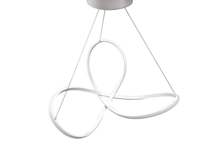 Leroymerlin Lampadario LED moderno SMILLA bianco Ø60cm luce naturale 4800 lumen