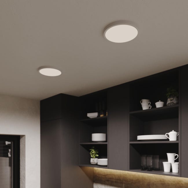 Leroymerlin Pannello LED Sanoa bianco Ø 22.8 cm INSPIRE Luce cct regolazione da bianco caldo a bianco freddo 2500 LUMEN In Saldo
