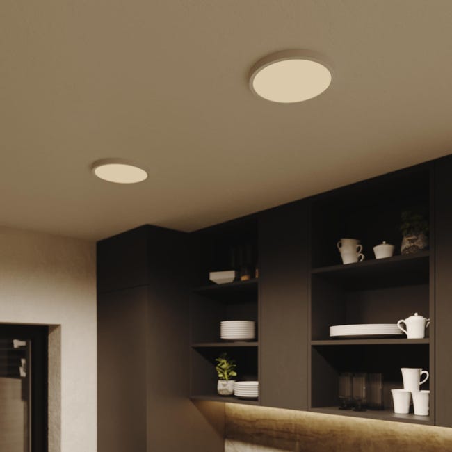 Leroymerlin Pannello LED Sanoa bianco Ø 22.8 cm INSPIRE Luce cct regolazione da bianco caldo a bianco freddo 2500 LUMEN In Saldo
