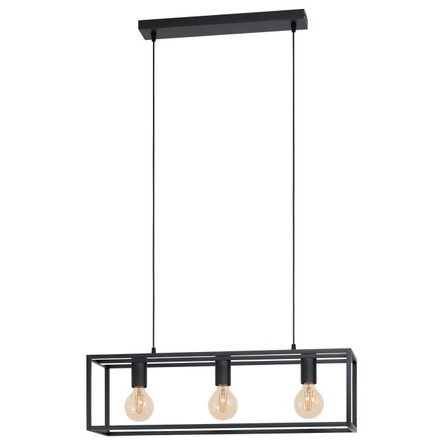 Leroymerlin Lampadario Design Eldrick nero 3x E27 INSPIRE Offerta speciale