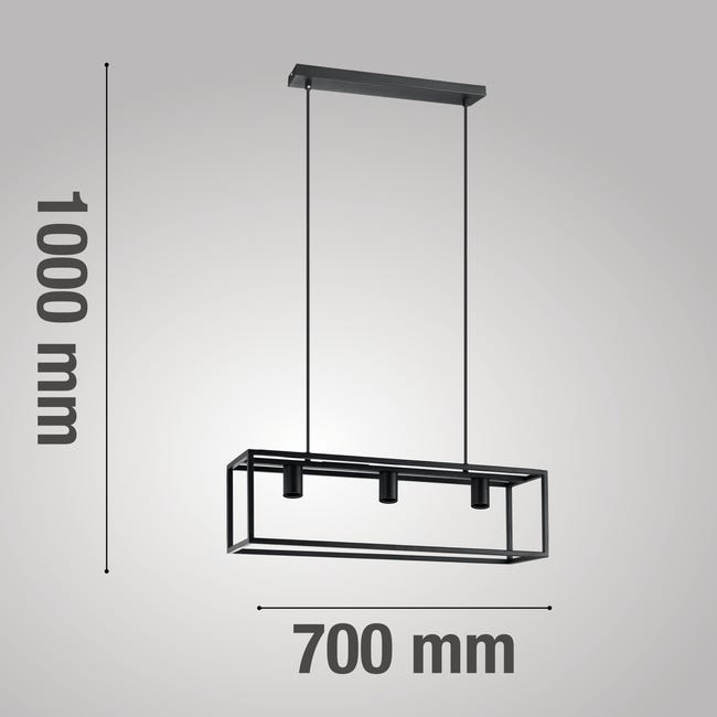 Leroymerlin Lampadario Design Eldrick nero 3x E27 INSPIRE Offerta speciale