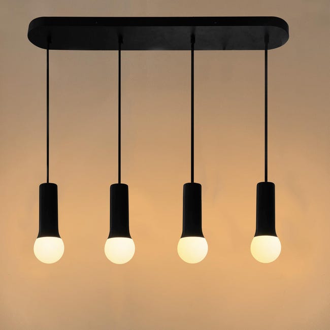 Leroymerlin Lampadario Design Hoki nero 4x E27 INSPIRE Black Friday