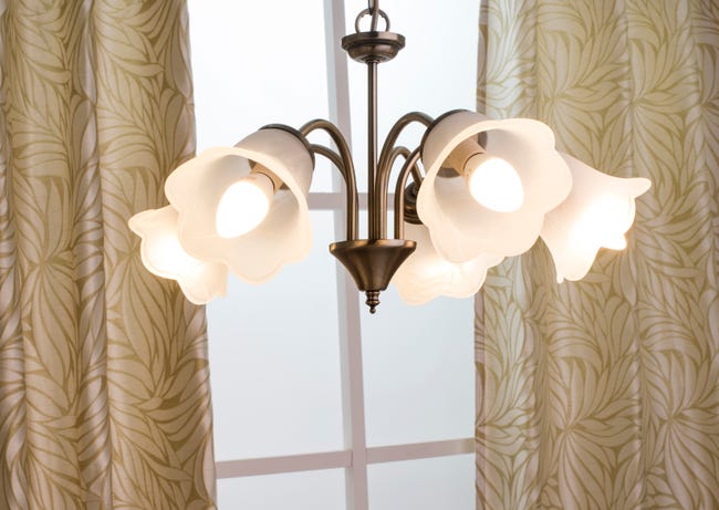 Leroymerlin Lampadario Neoclassico Victoria oro cristallo 5x E14 INSPIRE Offerta migliore