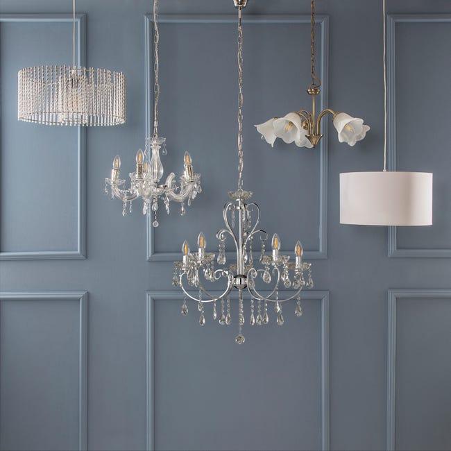 Leroymerlin Lampadario Neoclassico Victoria oro cristallo 5x E14 INSPIRE Offerta migliore