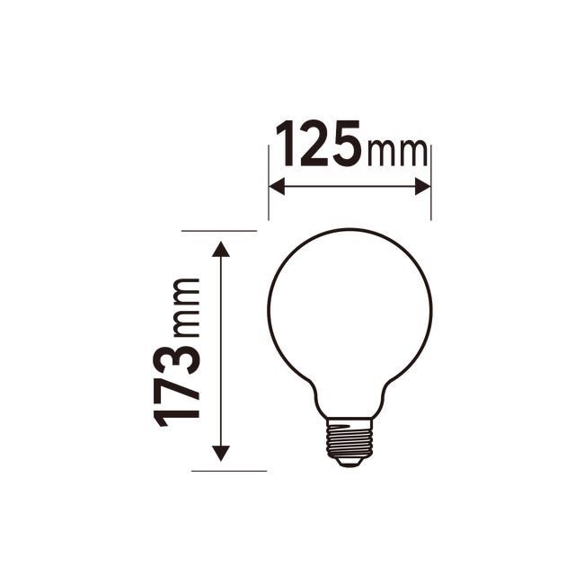 Leroymerlin Lampadina LED filamento E27 globo opaco luce naturale 11W= 1521LM (equiv 100 W) 330° LEXMAN Liquidazione