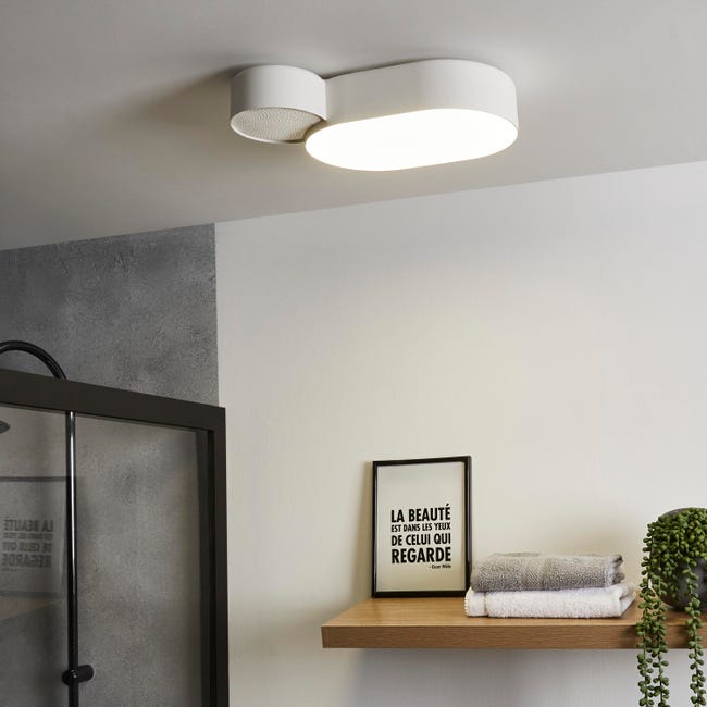 Leroymerlin Plafoniera LED bagno Kalisto bianco luce naturale 1500 lumen INSPIRE IP44