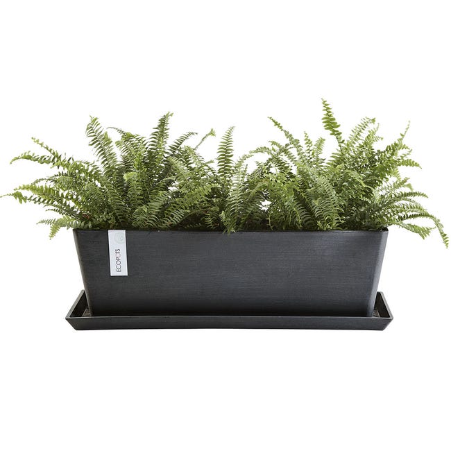 Leroymerlin Fioriera BRUGES ECOPOT'S in resina antracite H 17 cm L 55 x P 17 cm Solo un giorno rimasto