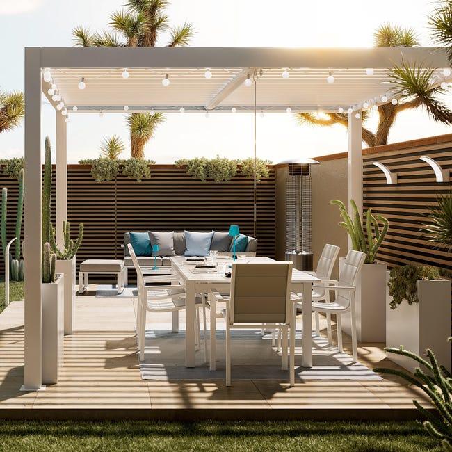 Leroymerlin Sedia da giardino senza cuscino Orion NATERIAL con braccioli in alluminio con seduta in textilene bianco 50% di sconto per tempo limitato