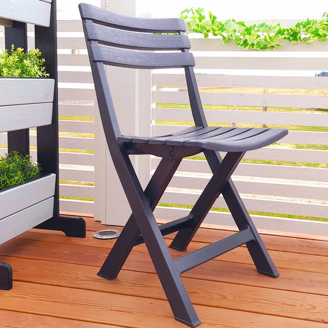Leroymerlin Sedia da giardino senza cuscino Birki pieghevole in polipropilene con seduta in polipropilene antracite Fino Al -60%