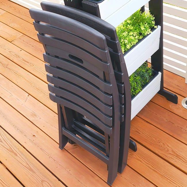 Leroymerlin Sedia da giardino senza cuscino Birki pieghevole in polipropilene con seduta in polipropilene antracite Fino Al -60%