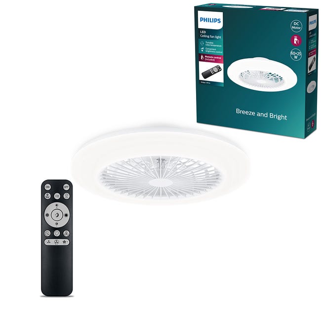 Leroymerlin Ventilatore da soffitto Amigo Led Cielo stellato DC 6500LM bianco Ø 57.7 cm PHILIPS IP20 Presa