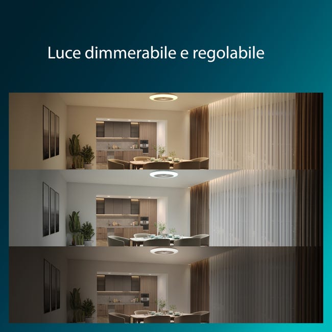 Leroymerlin Ventilatore da soffitto Amigo Led Cielo stellato DC 6500LM bianco Ø 57.7 cm PHILIPS IP20 Presa