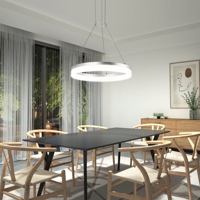 Leroymerlin Lampadario LED moderno Ring grigio 1850 lumen ARTIKA