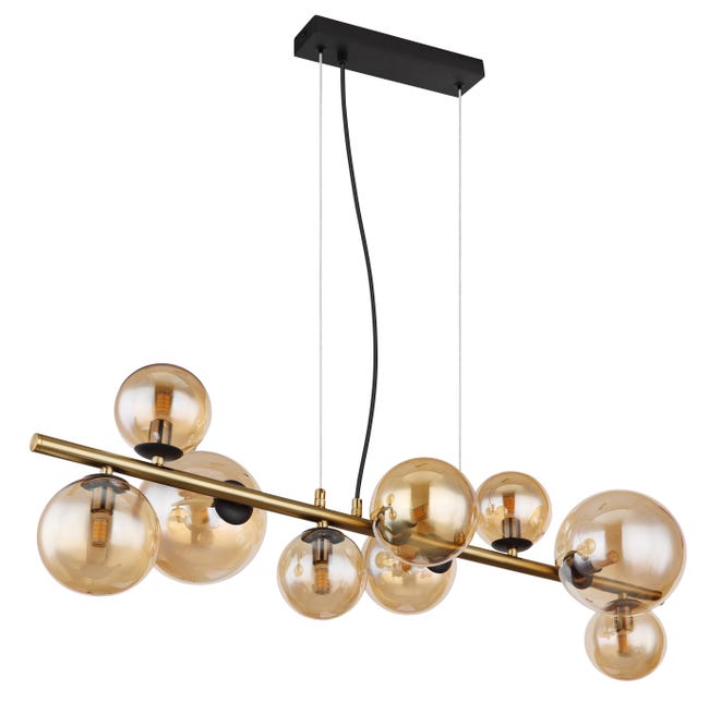 Leroymerlin Lampadario LED moderno Riha dorato Ø36cm luce calda 80 lumen GLOBO Vendite Flash