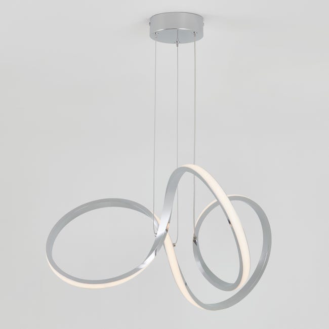 Leroymerlin Lampadario LED moderno Swirl grigio 1700 lumen ARTIKA In Saldo