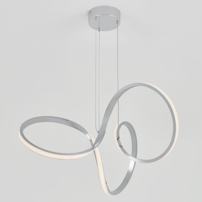 Leroymerlin Lampadario LED moderno Swirl grigio 1700 lumen ARTIKA In Saldo