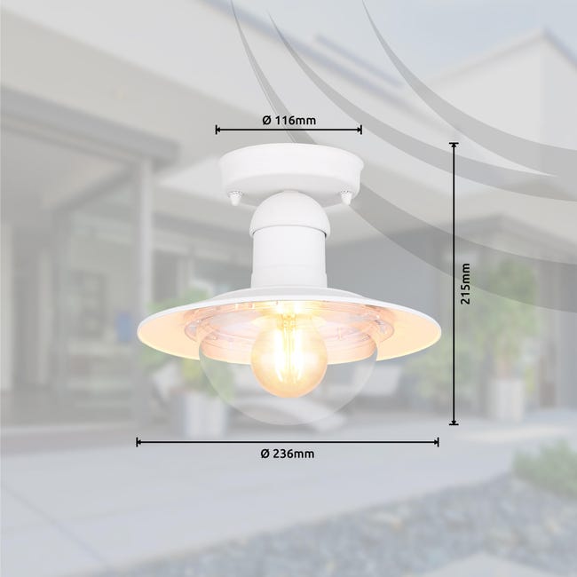 Leroymerlin Plafoniera classico da esterno Sistem E27 Ø 24 cm IP44 Spedizione gratuita