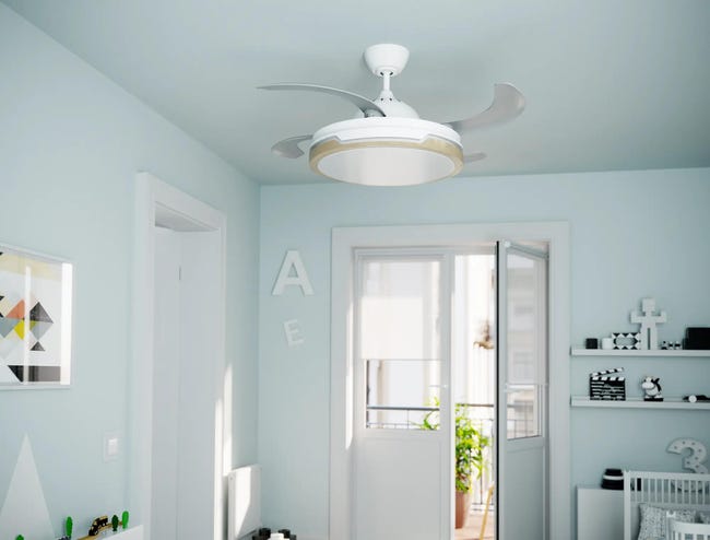 Leroymerlin Ventilatore da soffitto Yang bianco Ø 107 cm CCT SULION IP20 Comprare a buon mercato