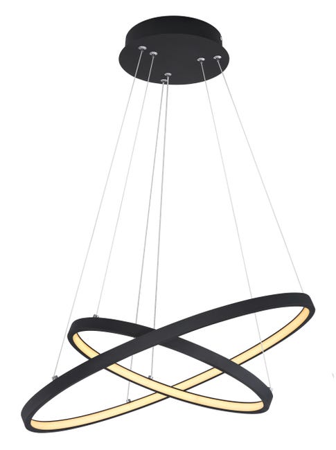 Leroymerlin Lampadario LED moderno Ralph nero luce calda 1500 lumen GLOBO Flash Sale