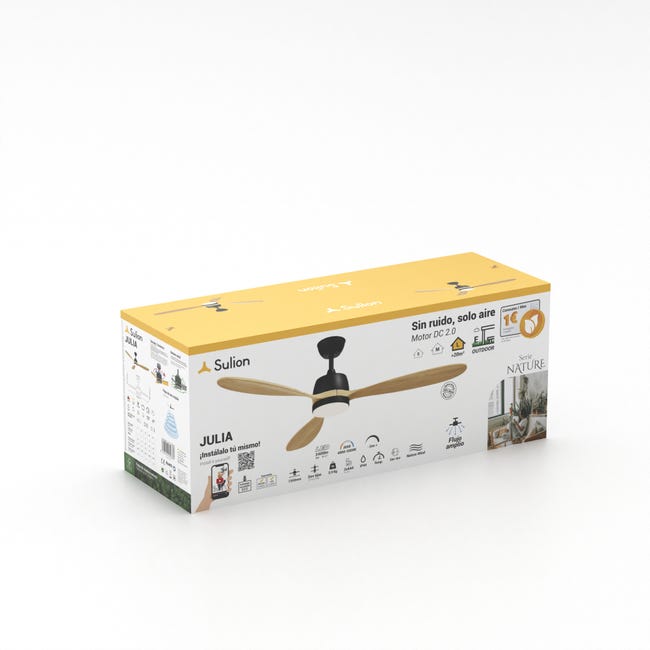Leroymerlin Ventilatore da soffitto Julia rovere Ø 135 cm CCT dimmerabile SULION IP44 Offerta temporanea