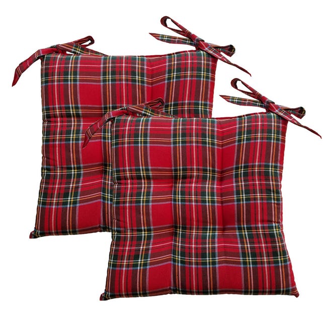 Leroymerlin Set 2 cuscini per sedia in poliestere rosso 40 x 40 x Sp 4 cm Liquidazione