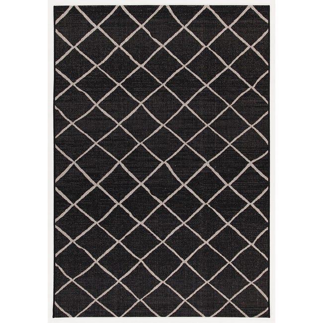 Leroymerlin Tappeto Veranda C geometrico nero argento L 190 x L 133 cm