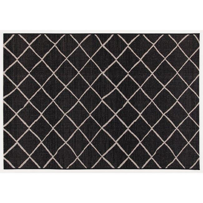 Leroymerlin Tappeto Veranda C geometrico nero argento L 190 x L 133 cm Comprane uno, ottenene uno gratis