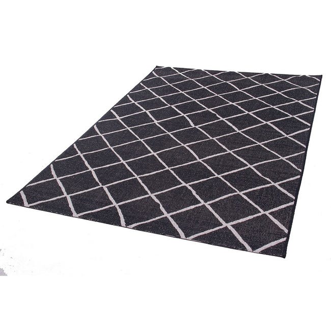 Leroymerlin Tappeto Veranda C geometrico nero argento L 190 x L 133 cm Comprane uno, ottenene uno gratis
