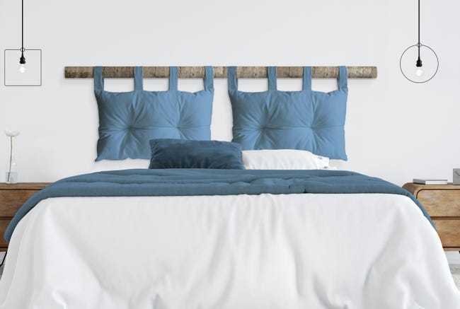 Leroymerlin Cuscino testata letto Panama blu 45 x 70 cm Prezzo basso