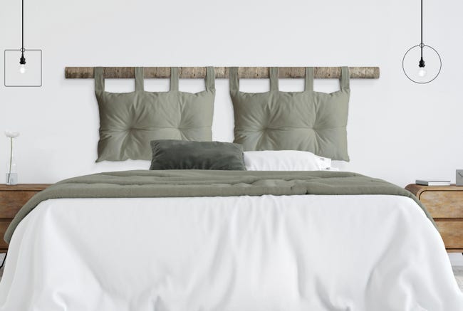Leroymerlin Cuscino testata letto Ecopelle grigio chiaro 45 x 70 cm Ritorno libero