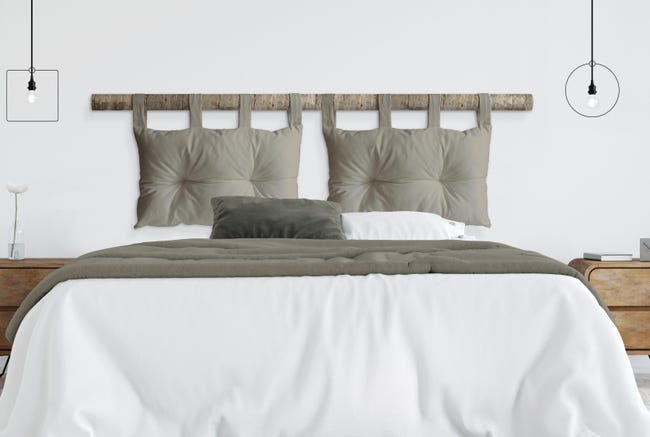 Leroymerlin Cuscino testata letto Panama nocciola chiaro 45 x 70 cm Only for today