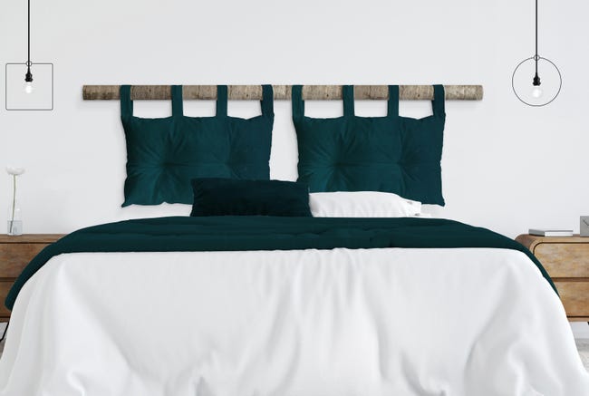Leroymerlin Cuscino testata letto Viki petrolio 45 x 70 cm Fino al 55% di sconto