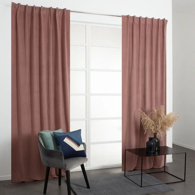 Leroymerlin Tenda Mystic rosa occhiello e fettuccia e passanti nascosti 135x280 cm Solo un giorno rimasto
