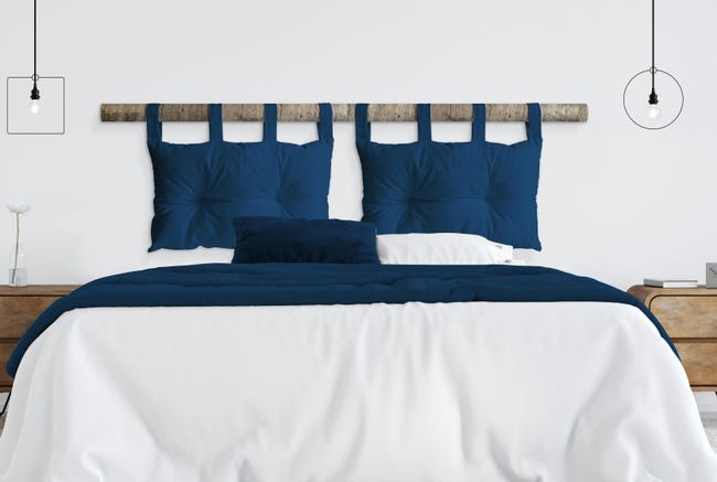 Leroymerlin Cuscino testata letto Ecopelle blu chiaro 45 x 70 cm Trasporto libero internazionale