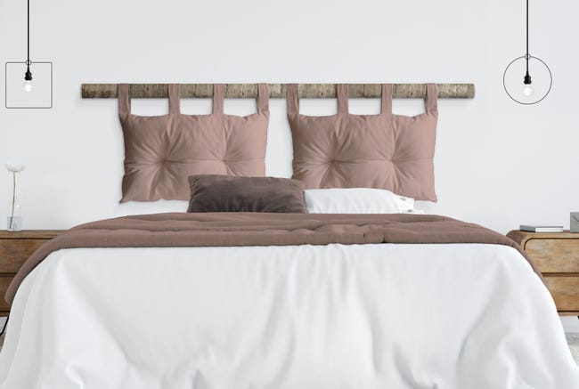 Leroymerlin Cuscino testata letto Panama rosa cipria 45 x 70 cm Officina