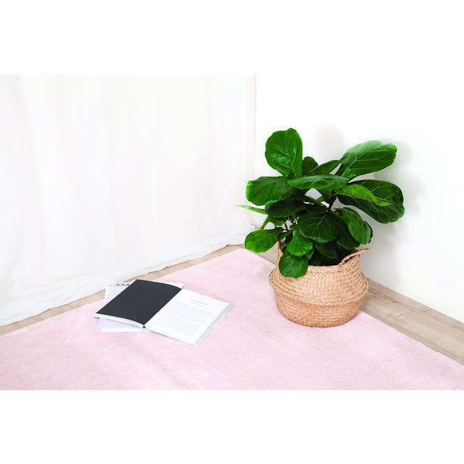 Leroymerlin Tappeto Twinkle Cipria antiscivolo rosa L 120 x L 60 cm Duty-free