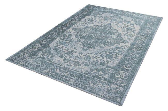 Leroymerlin Tappeto New Argentella orientale in cotone blu L 150 x L 80 cm 50% di sconto per tempo limitato