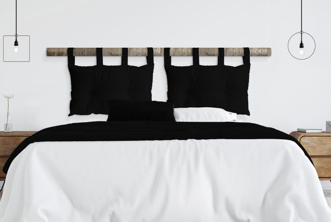 Leroymerlin Cuscino testata letto Panama nero 45 x 70 cm Nuovo