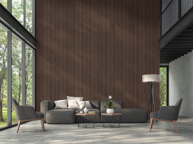Leroymerlin Pannello decorativo fonoassorbente Superior FIBROTECH Noce L 244 x L 60 cm Sp 22 mm
