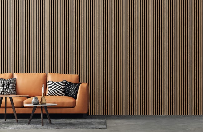Leroymerlin Pannello decorativo fonoassorbente Superior FIBROTECH Rovere scuro L 244 x L 60 cm Sp 22 mm