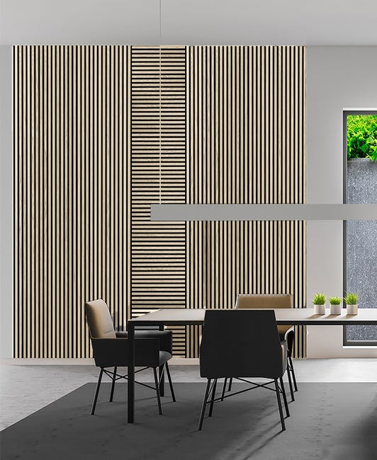Leroymerlin Pannello decorativo fonoassorbente Square Superior FIBROTECH Rovere chiaro L 52 x L 52 cm Sp 22 mm confezione da 2 pezzi